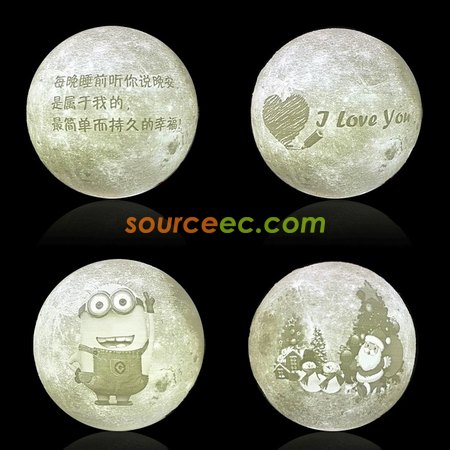 custom 3d photo moon lamp