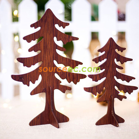 wooden christmas tree with lights